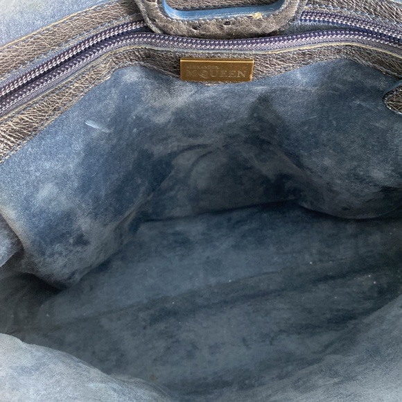 Alexander McQueen blue Novak bag - exotic ostrich leather - Picture 8 of 9